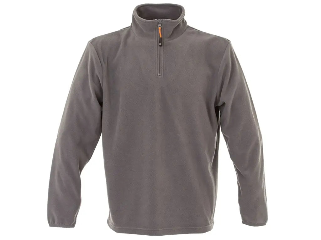 Pile da lavoro MALMO in micropile antipilling con mezza zip e collo alto, colore grigio.