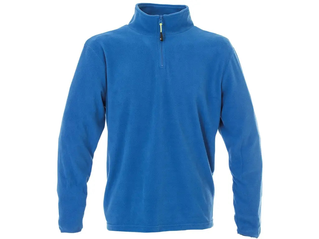 Pile da lavoro MALMO in micropile antipilling con mezza zip e collo alto, colore royal.
