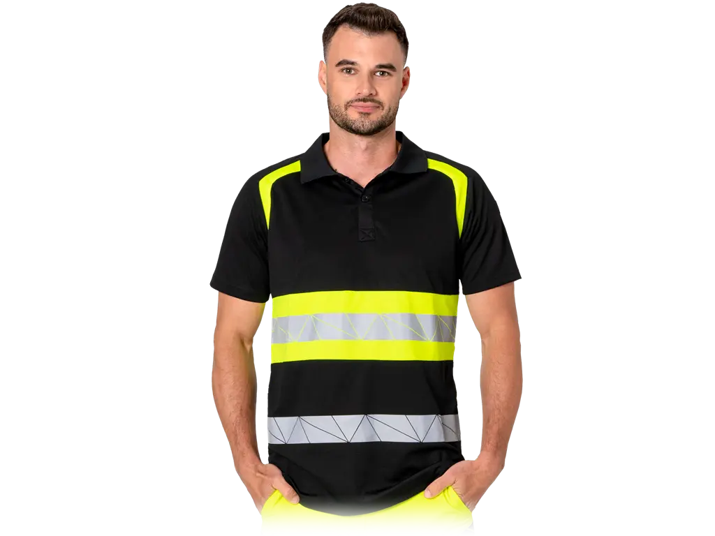 polo alta visibilità lavoro rete traspirante