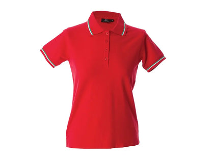 polo femminile lavoro cotone 200 gsm rossa