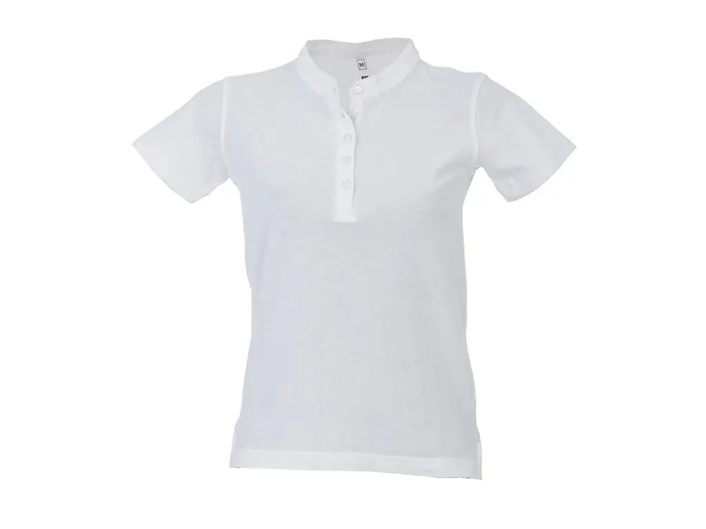 polo donna manica corta cotone lavoro bianca