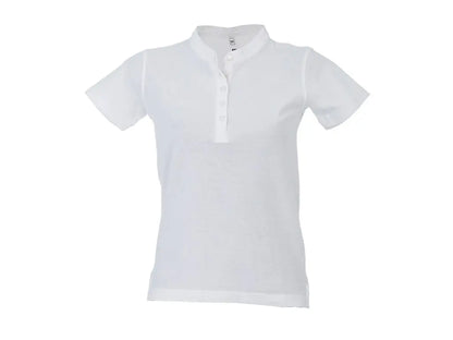 polo donna manica corta cotone lavoro bianca