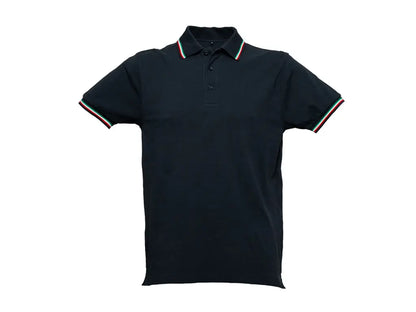 polo lavoro uomo piqué pettinato con piping