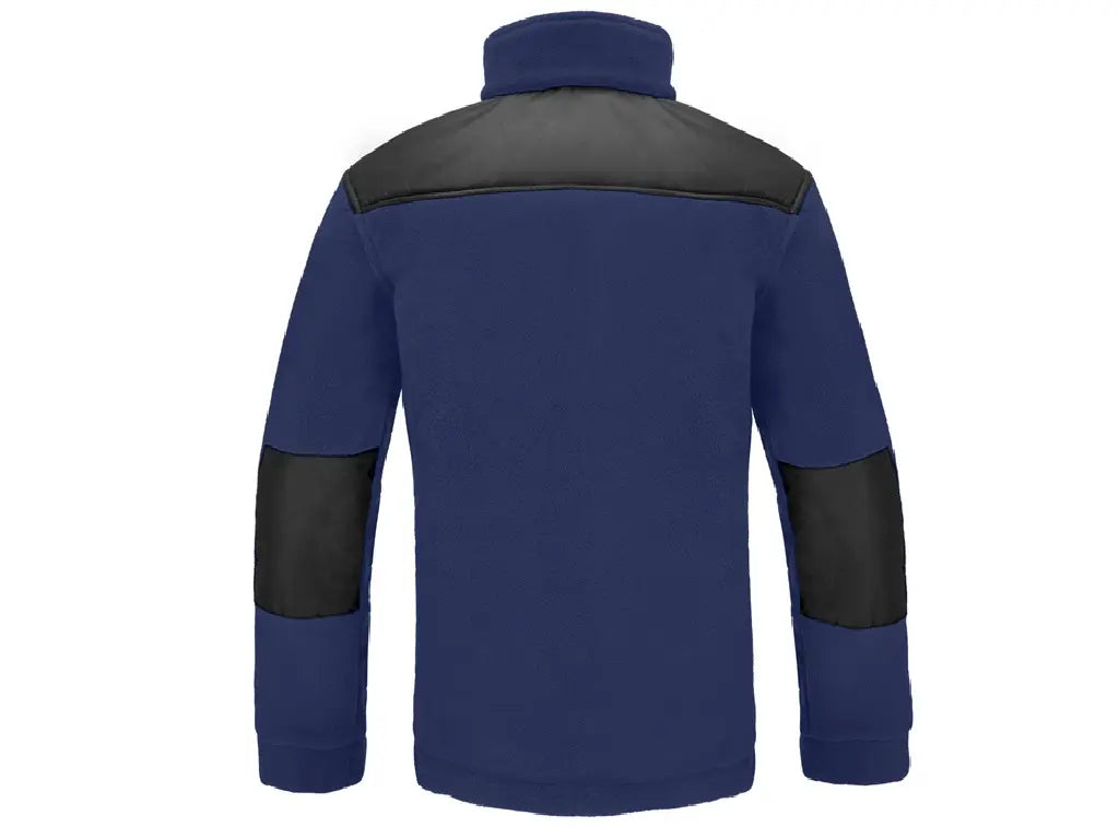 Felpa pile da lavoro POLAR blu con zip integrale, vista posteriore