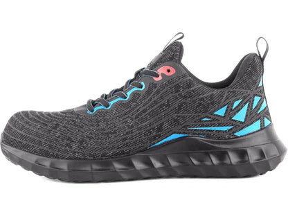 Inserti riflettenti e rinforzo tallone in microfibra – scarpe S1PL basse. Vista laterale