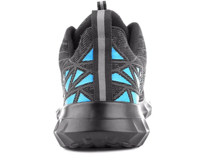 Inserti riflettenti e rinforzo tallone in microfibra – scarpe S1PL basse. Vista posteriore