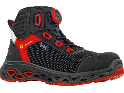 Suola antiscivolo scarpe antinfortunistiche HONGKONG rosso nero