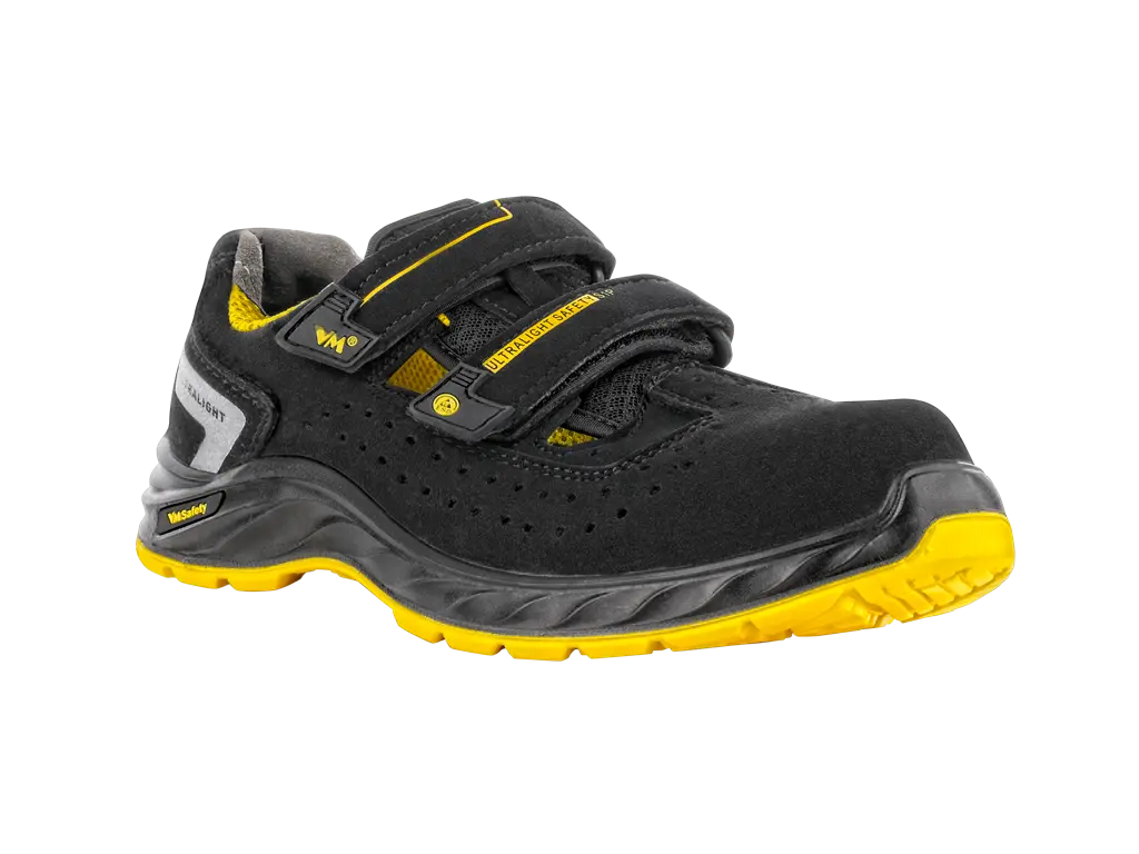 Sandalo di sicurezza S1 PL ESD EDMONTON nero giallo antiscivolo