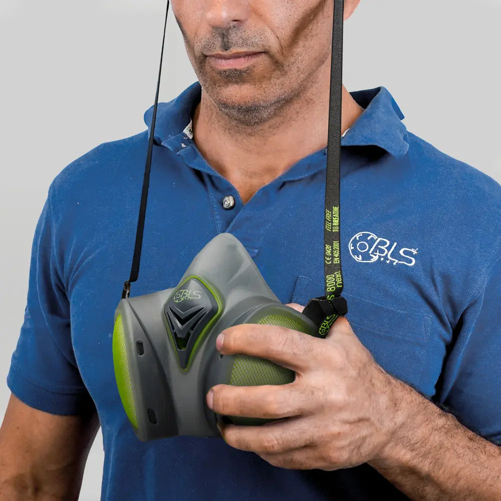semimaschera bls 8000nexit pronta all’uso per verniciatura