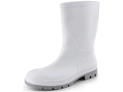 Stivale da lavoro ERIS bianco in PVC impermeabile con suola antiscivolo, ideale per industria alimentare, pulizie professionali e ambienti umidi.