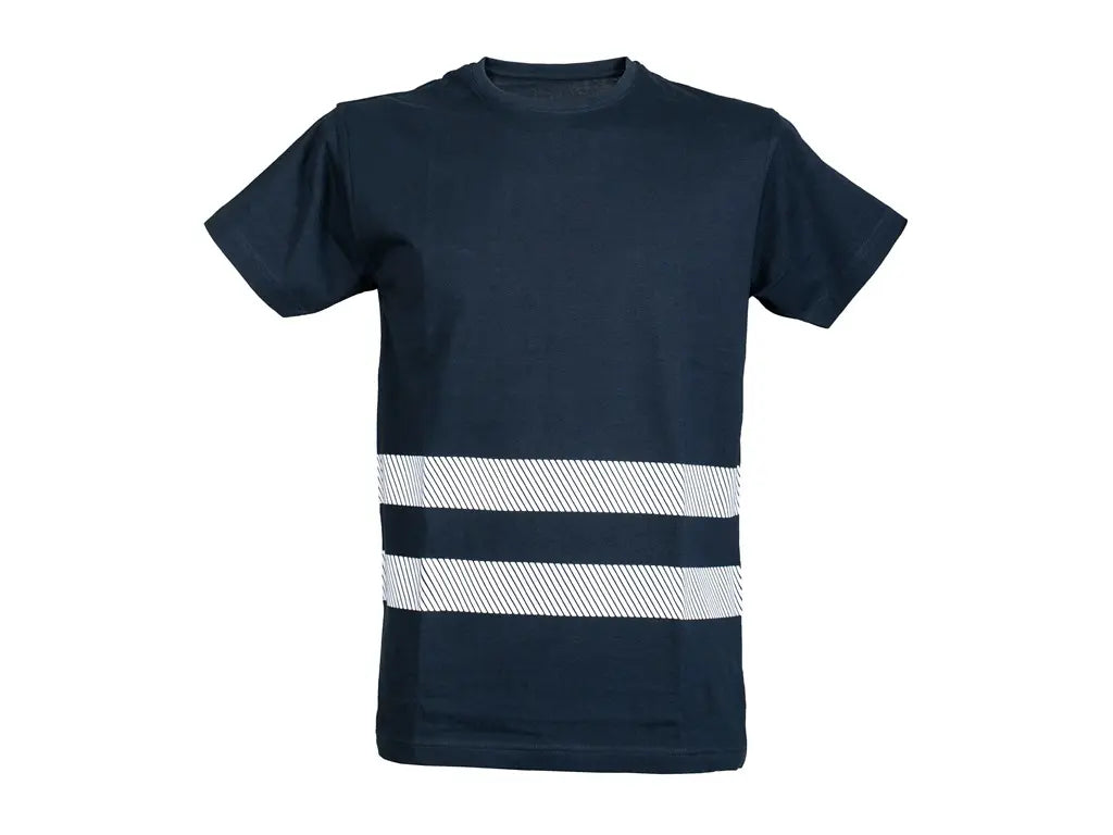 maglietta lavoro blu navy con doppia banda riflettente Lagos