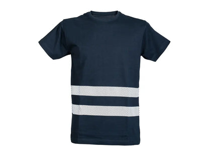 maglietta lavoro blu navy con doppia banda riflettente Lagos