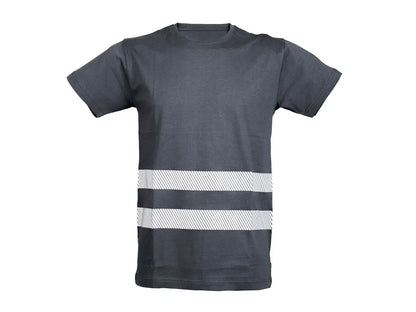 maglietta lavoro grigia con doppia banda riflettente Lagos