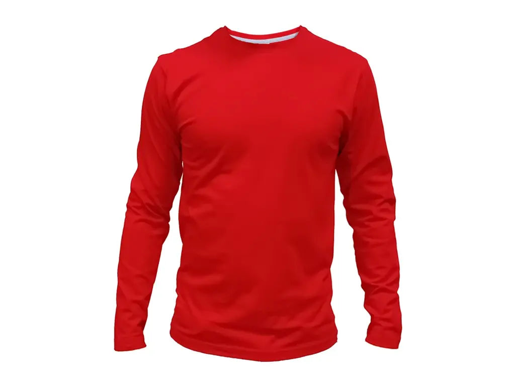 maglia rossa manica lunga da lavoro leggera 100% cotone