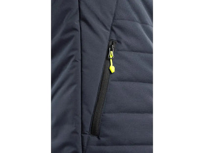 Giubbotto da lavoro invernale 4ENVI PORTLAND Blu, materiale riciclato, con inserti riflettenti e tasche multiple. Dettagli