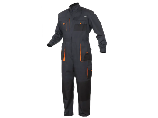 tuta lavoro uomo intera con tasche tecniche e zip doppio cursore